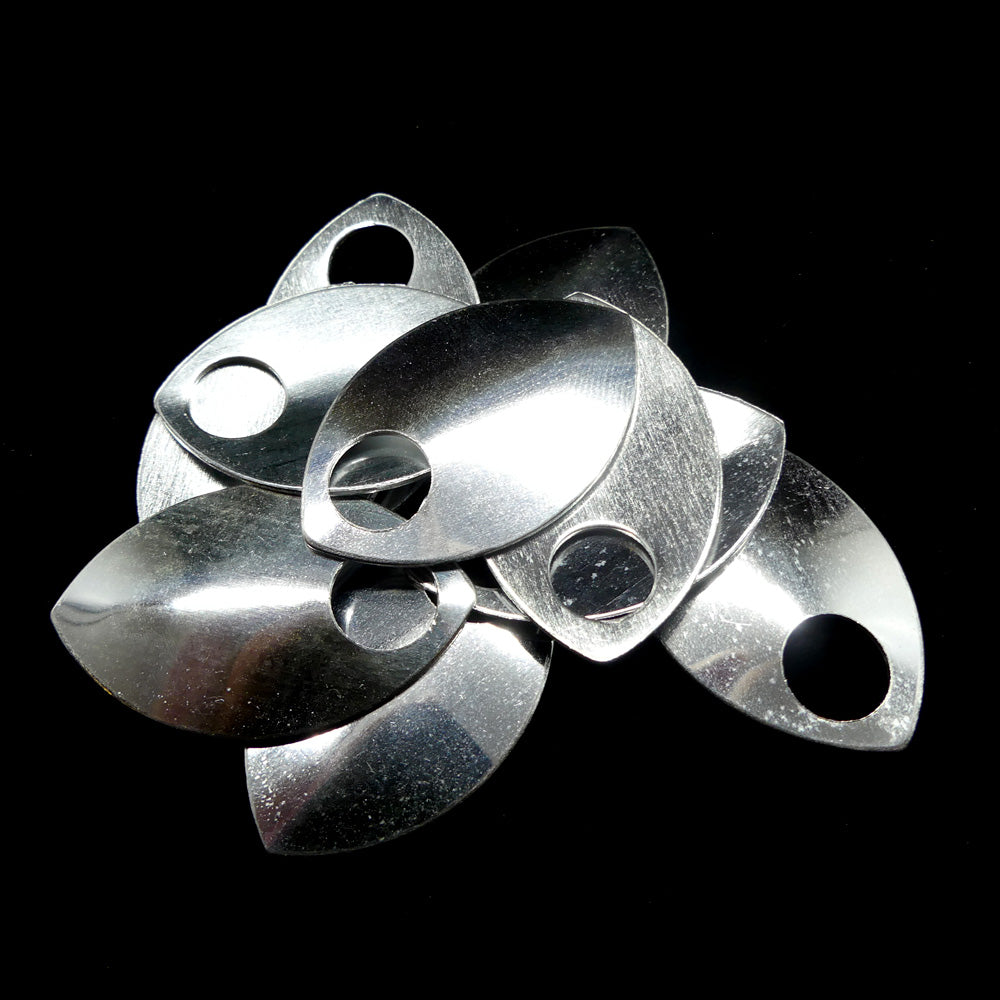 Écaille grande en aluminum 36 x 22 mm - Argenté (3 pces)