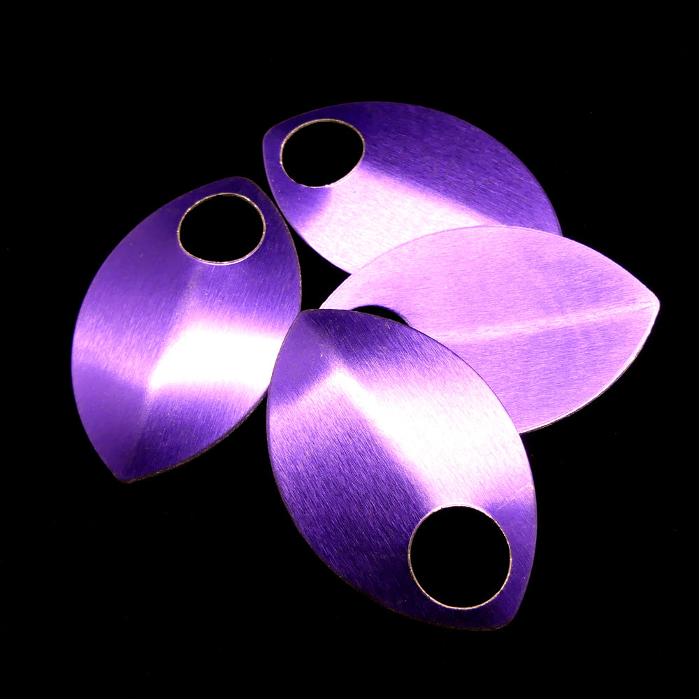 Écaille grande en aluminum 36 x 22 mm - Violet (3 pces)