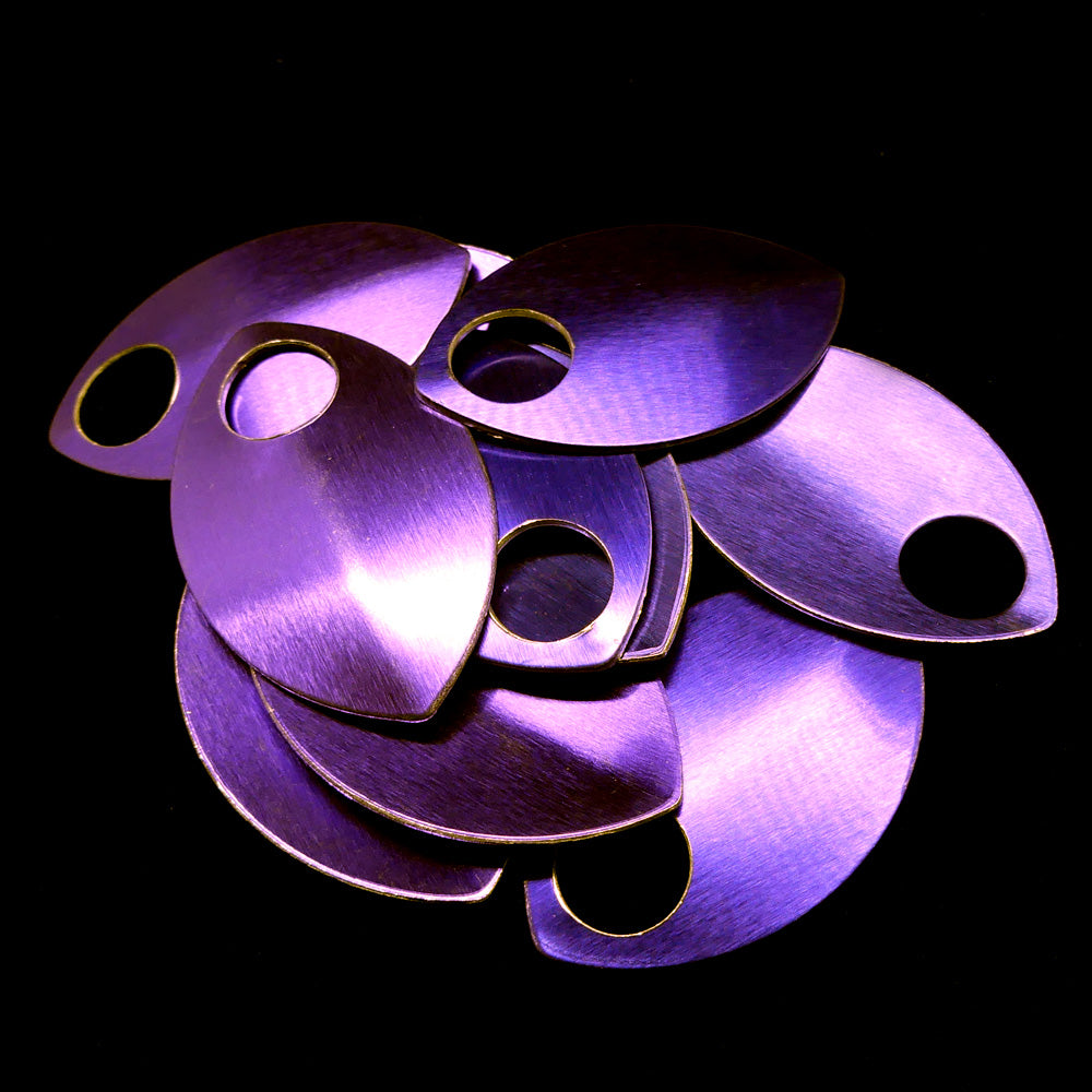 Écaille grande en aluminum 36 x 22 mm - Violet (3 pces)