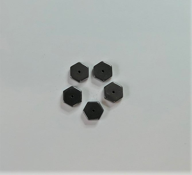 Hexagone en hématite non magnétique - (5 pces)