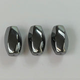Perle en hématite ovale et facettée, non magnétique - (3 pces)