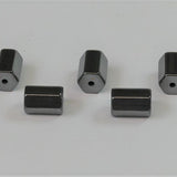 Perle hexagonale facettée en hématite - (5 pces)