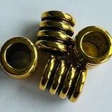 Perle rainurée - colonne - Or antique (3 pces)