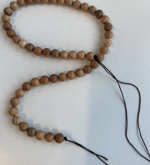 Ronde 8 - Perles en bois naturel clair (10 pces)
