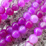 Ronde 8 - Agate naturelle teint camélia  (10 pces)