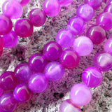 Ronde 8 - Agate naturelle teint camélia  (10 pces)