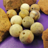 Ronde 8 - Agate folle naturelle mat (10 pces) 