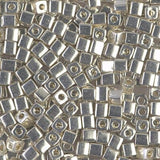 Perle carrée Galvanized Beads Silver (3mm)