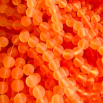 Perle de verre ronde givrée transparente 8 - Orange (10pces)