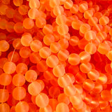 Perle de verre ronde givrée transparente 8 - Orange (10pces)