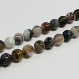 Ronde 8 - Agate naturelle du Botswana  (10 pces)
