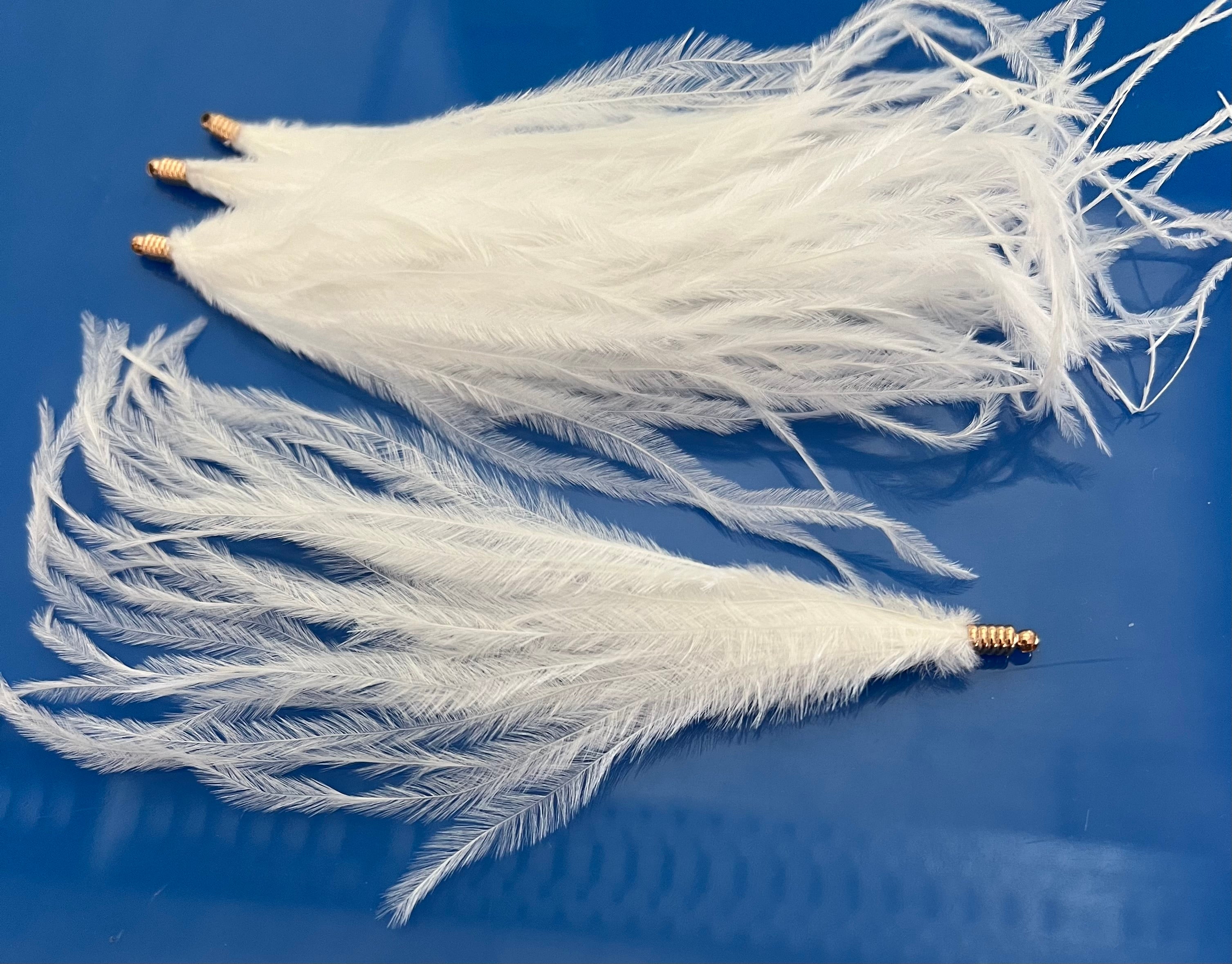 Pendentif - Plume d'autruche Blanche (1pce)