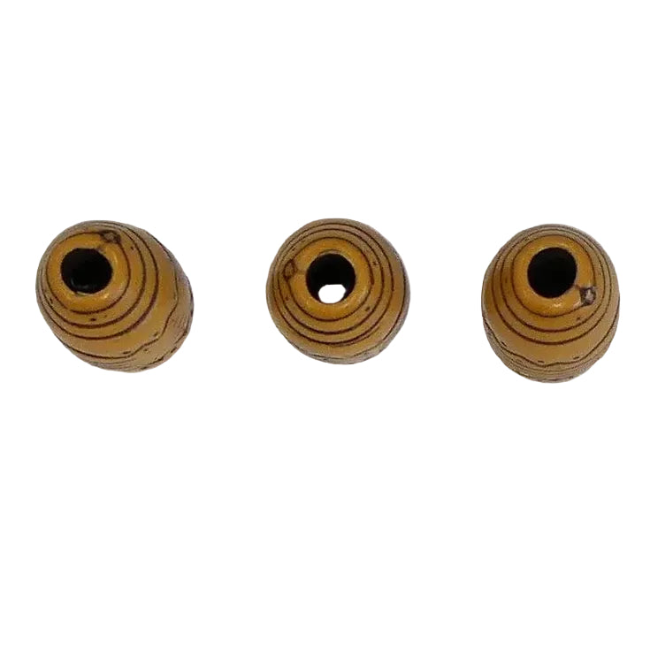 Perle ovale acrylique en imitation bois - (10 pces)