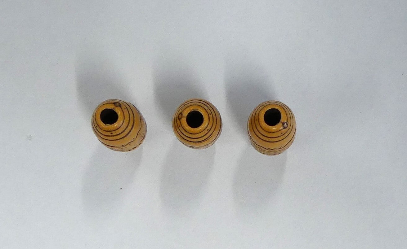 Perle ovale acrylique en imitation bois - (10 pces)