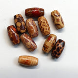 Perle en bois naturel, ovale et imprimée - (20 pces)