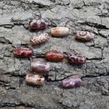 Perle en bois naturel, ovale et imprimée - (20 pces)