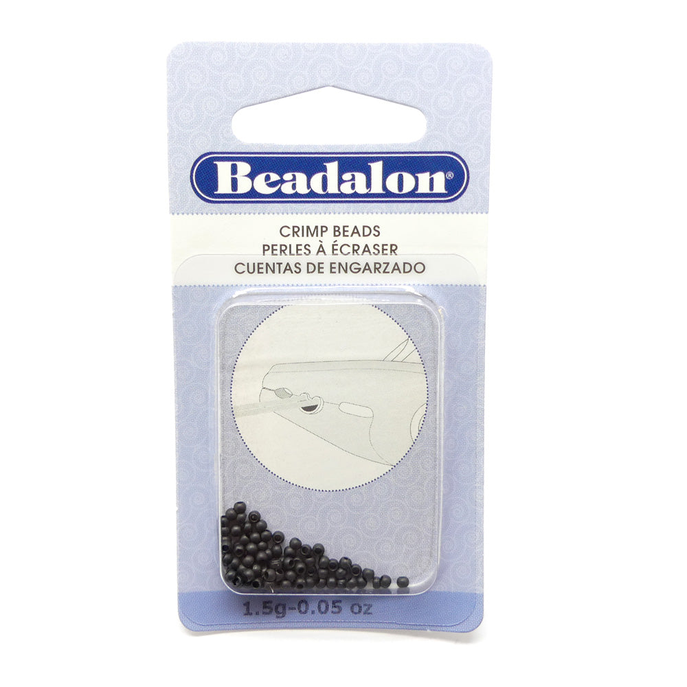 Perle à écraser - Noir 1.3 mm
