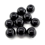 Perle de Verre ronde transparente 12 - Black (5 pces)