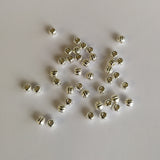 Perles ondulées en argent sterling, ronde, argenté