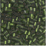 Perle carrée Miyuki Olive Mat Doré Argenté (3mm)