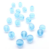 Perle de Verre ronde transparente 6 - Aquamarine (10 pces)