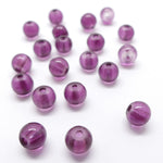 Perle de Verre ronde transparente 6 - Purple (10 pces)
