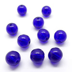 Perle de Verre ronde 8 - Bleu foncé (10 pces)