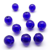 Perle de Verre ronde 8 - Bleu foncé (10 pces)