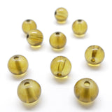 Perle de Verre ronde transparente 8 - Olive (10 pces)