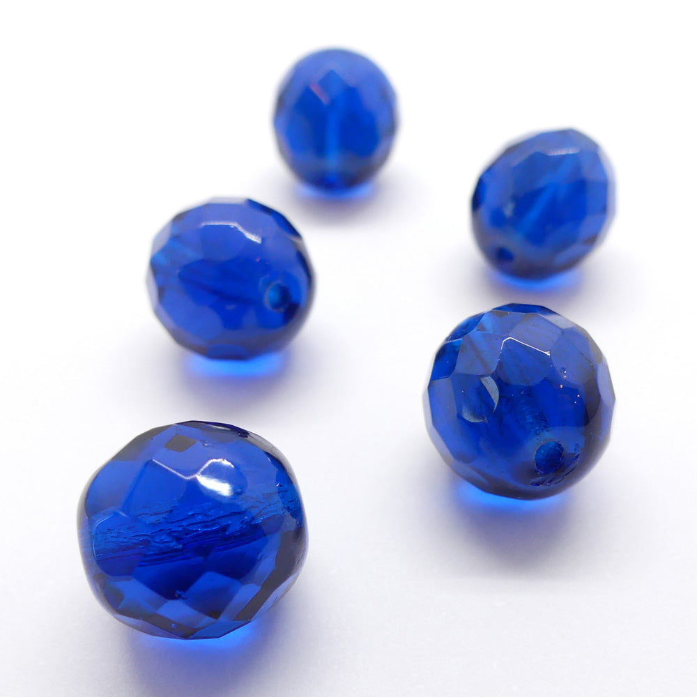 Perle de Verre à facettes 12 - Dark Saphire (5 pces)