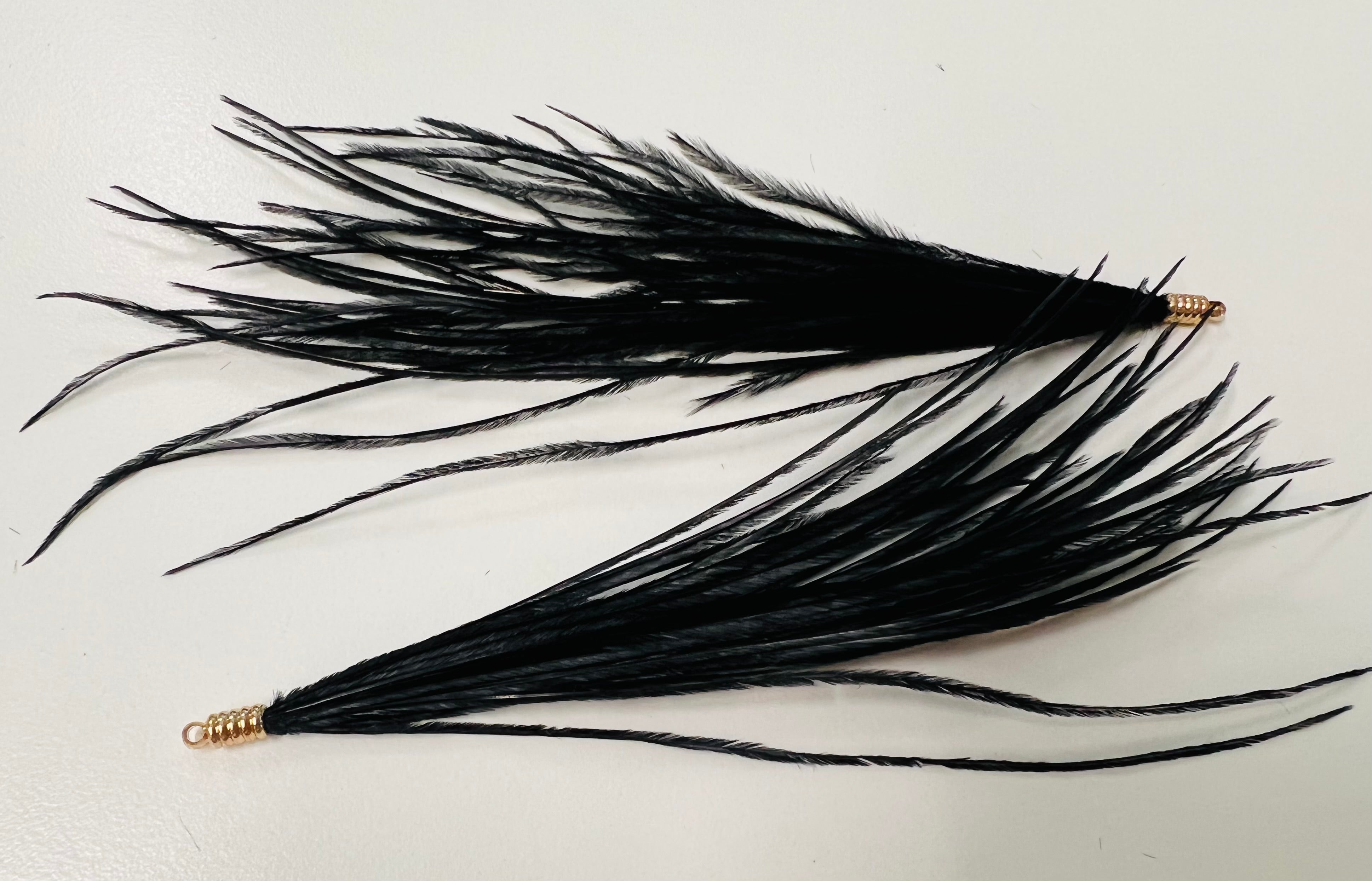 Pendentif - Plume d'autruche Noir (1pce)