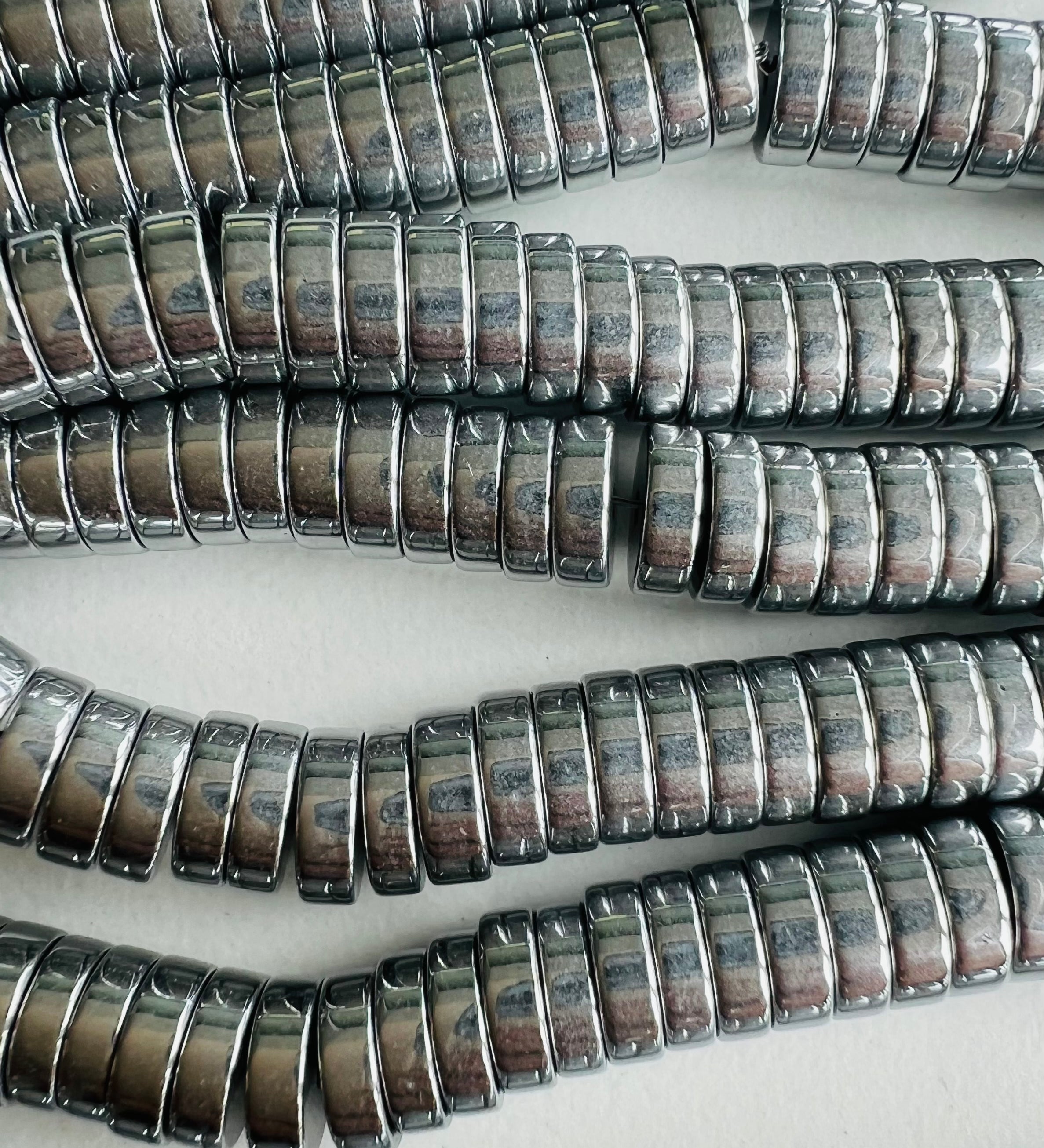 Perles Heishi - Hématite synthétique - Argenté (10 pces)