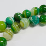 Ronde 12 - Agate naturelle teintée Vert Lac (5 pces)