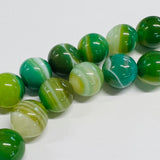 Ronde 12 - Agate naturelle teintée Vert Lac (5 pces)