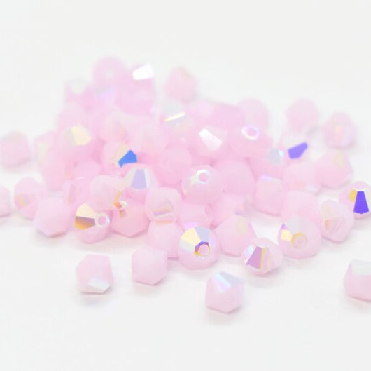 Bicone 4 - Rose Alabaster AB (25 pces)