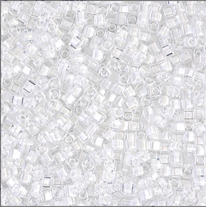Perle carrée - Blanc cristal doublée (1.8mm)