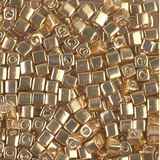 Perle carrée Miyuki Or Galvanisée (3mm)