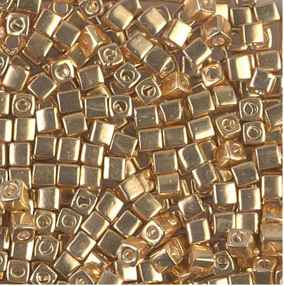 Perle carrée Miyuki Or Galvanisée (3mm)