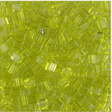 Perle carrée Miyuki Chartreuse Transparente (3mm)