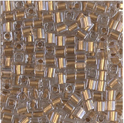 Perle carrée Miyuki Cristal Doublé Or Métallique (3mm)