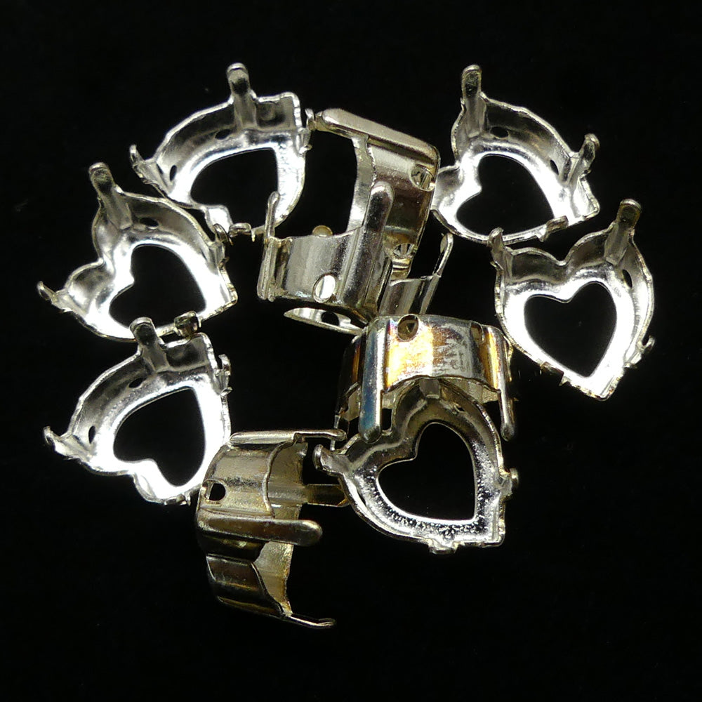 Sertissage coeur 11 x 10 mm - Argenté  (1 pce)