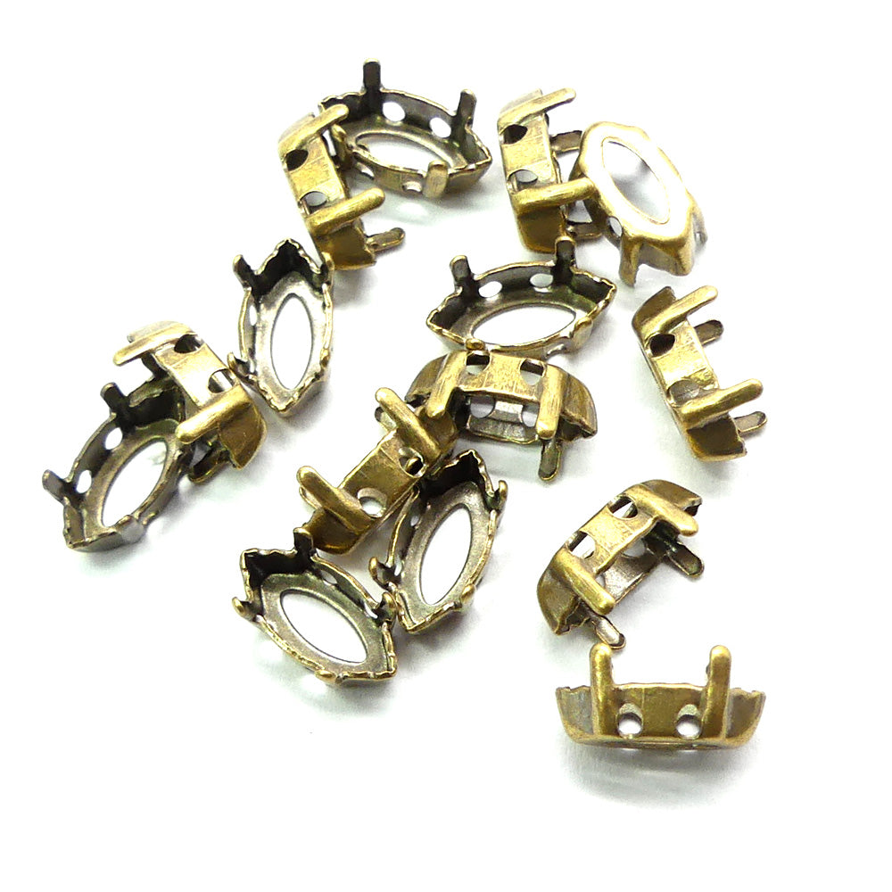 Sertissage navette couleur bronze 15 x 7 mm (1 pce)