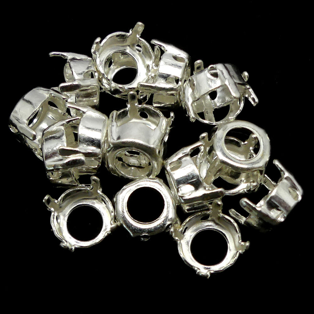 Sertissage Swarovski rond  8 mm - Argenté (1 pce)