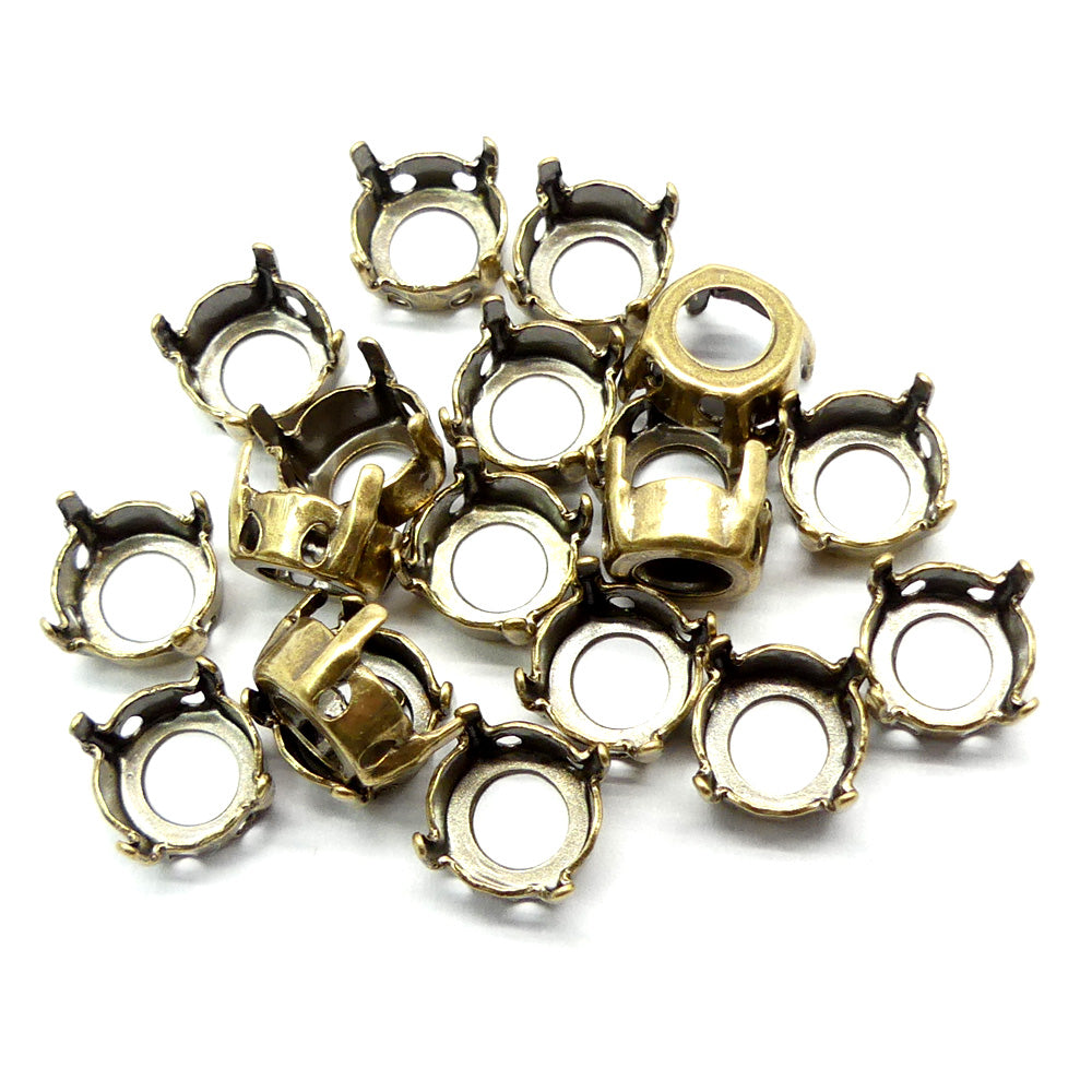 Sertissage Swarovski rond  8 mm - Bronze (1 pce)