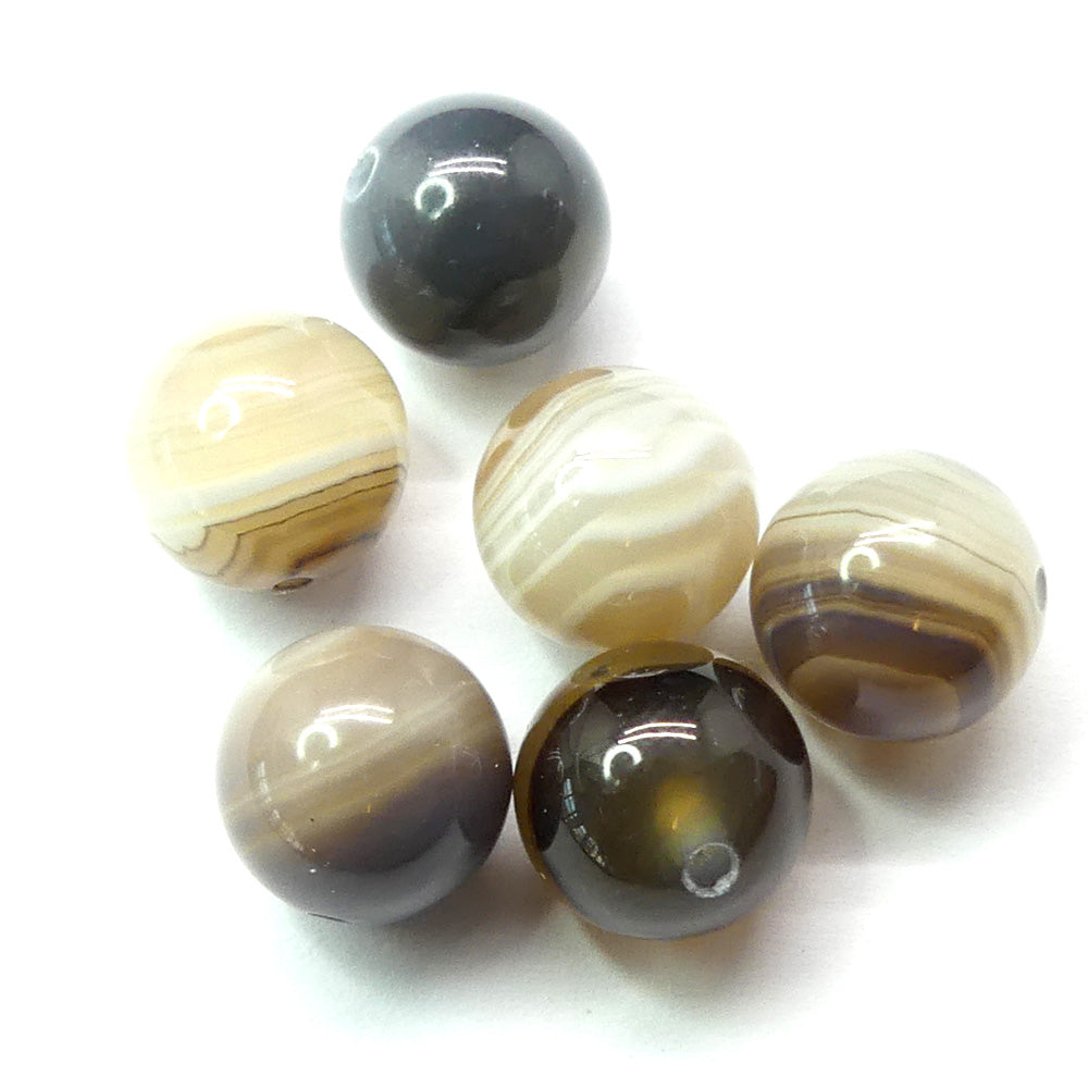 Ronde 10 - Agate naturelle Botswana (5 pces)