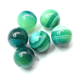 Ronde 10 - Agate naturelle rayée Vert foncé (5 pces)