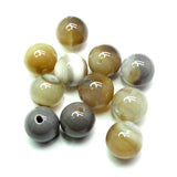 Ronde 12 - Agate naturelle botswana (5 pces)