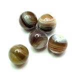 Ronde 12 - Agate naturelle botswana brun (5 pces)