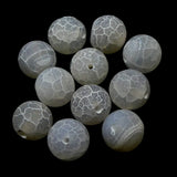 Ronde 12 - Agate naturelle craquelée blanc (5 pces)