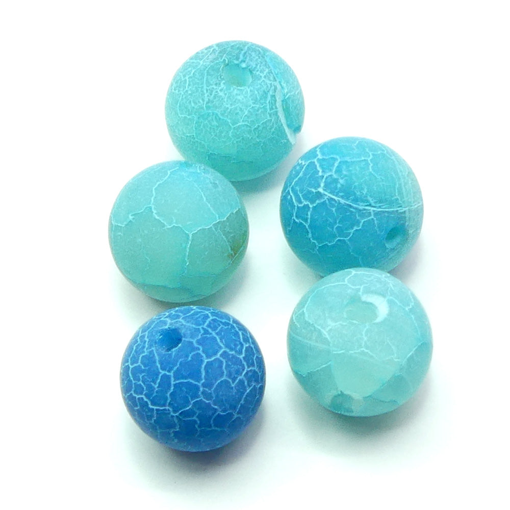 Ronde 12 - Agate efflorescente bleu ciel ( 5 pièces )
